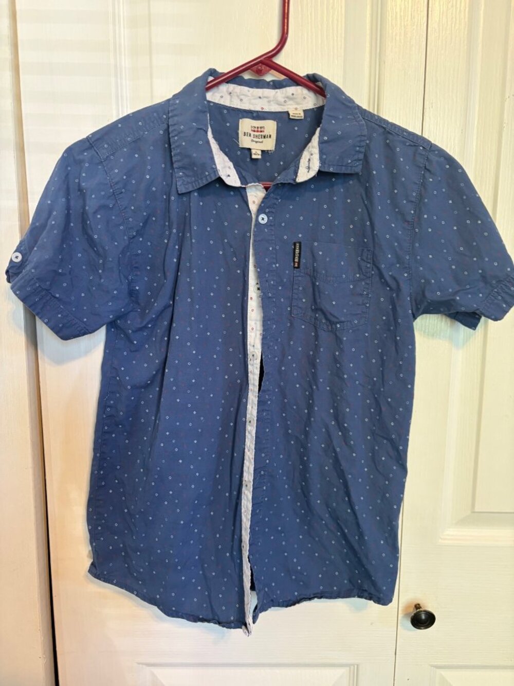 Ben Sherman kids Blue Short Sleeve Button-Up Shirt